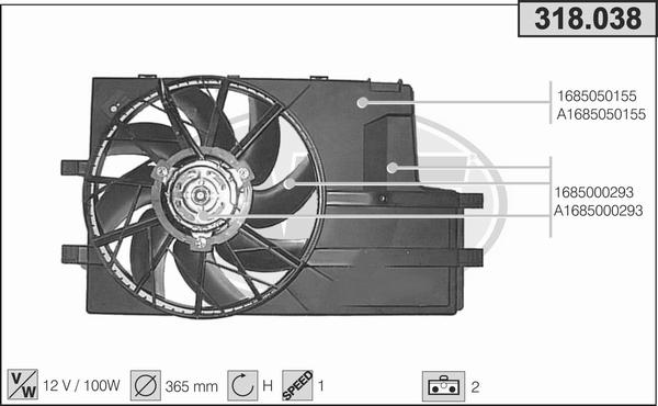 AHE 318.038 - Ventola, Raffreddamento motore autozon.pro