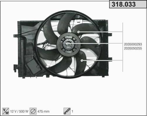 AHE 318.033 - Ventola, Raffreddamento motore autozon.pro