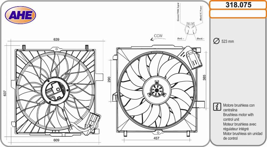 AHE 318.075 - Ventola, Raffreddamento motore autozon.pro