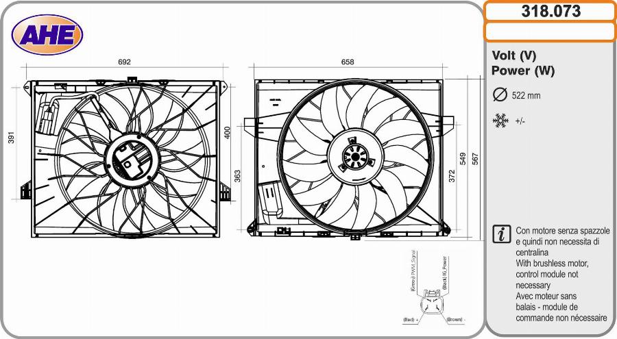 AHE 318.073 - Ventola, Raffreddamento motore autozon.pro