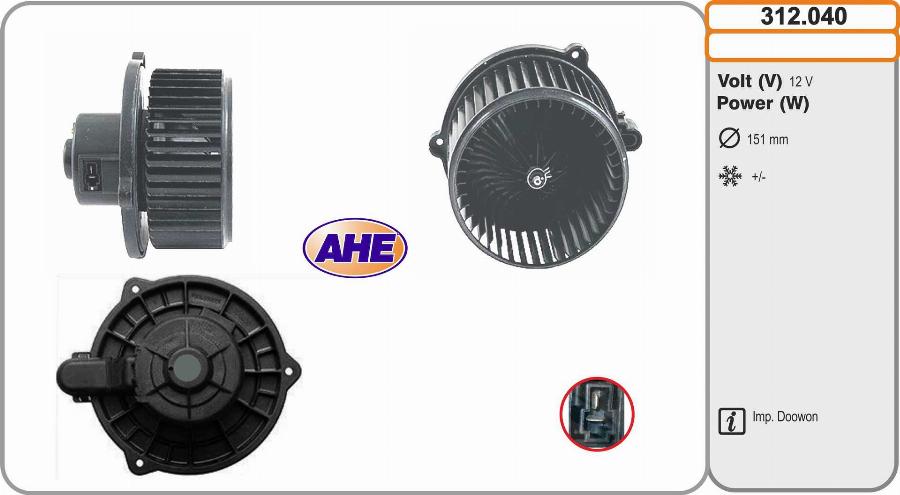 AHE 312.040 - Ventilatore abitacolo autozon.pro