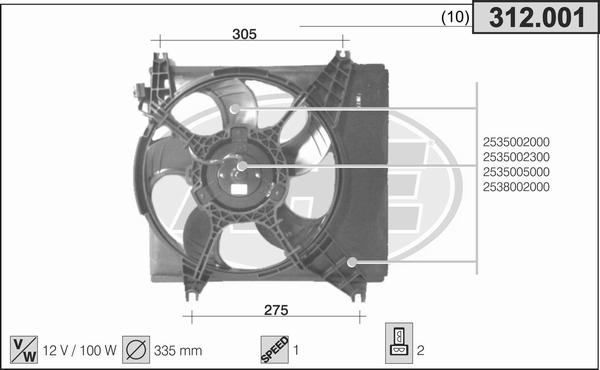 AHE 312.001 - Ventola, Raffreddamento motore autozon.pro