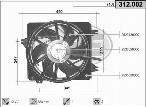 AHE 312.002 - Ventola, Raffreddamento motore autozon.pro