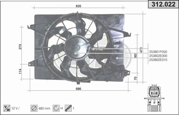 AHE 312.022 - Ventola, Raffreddamento motore autozon.pro