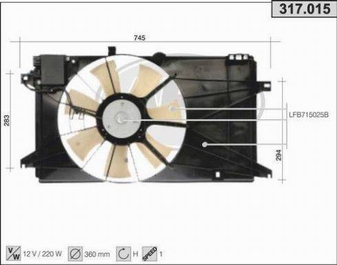 AHE 317.015 - Ventola, Raffreddamento motore autozon.pro