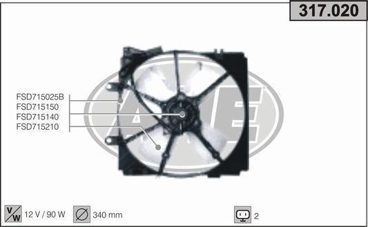 AHE 317.020 - Ventola, Raffreddamento motore autozon.pro