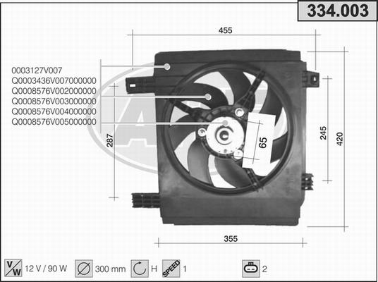 AHE 334.003 - Ventola, Raffreddamento motore autozon.pro