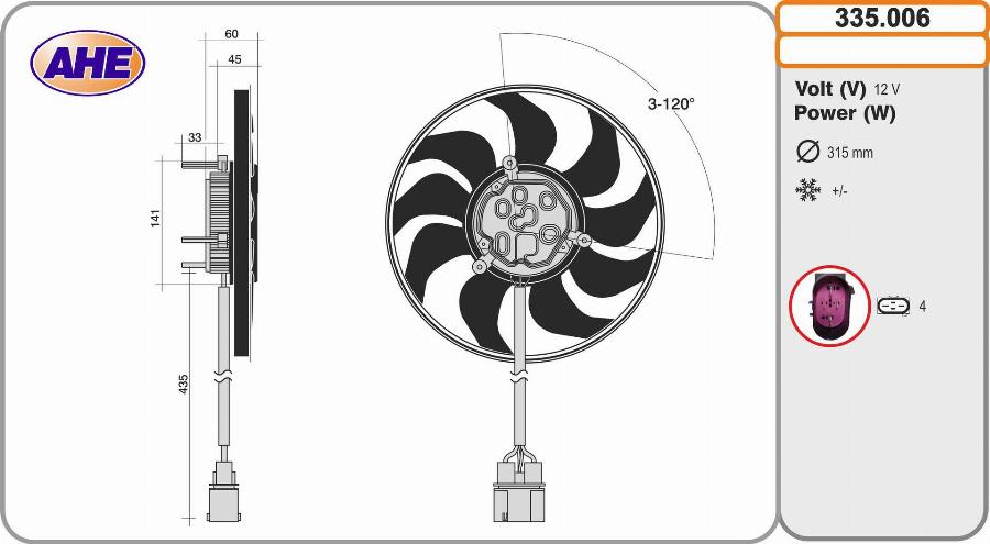 AHE 335.006 - Ventola, Raffreddamento motore autozon.pro