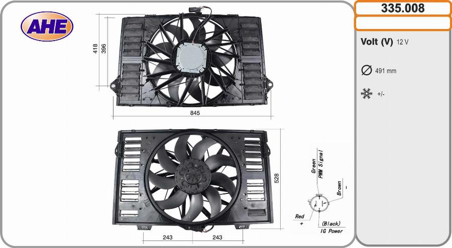 AHE 335.008 - Ventola, Raffreddamento motore autozon.pro