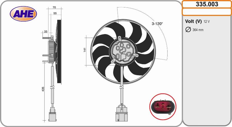 AHE 335.003 - Ventola, Raffreddamento motore autozon.pro