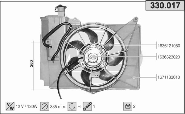 AHE 330.017 - Ventola, Raffreddamento motore autozon.pro