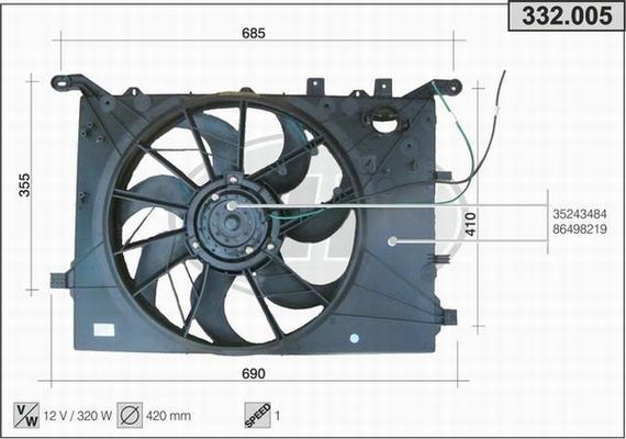 AHE 332.005 - Ventola, Raffreddamento motore autozon.pro