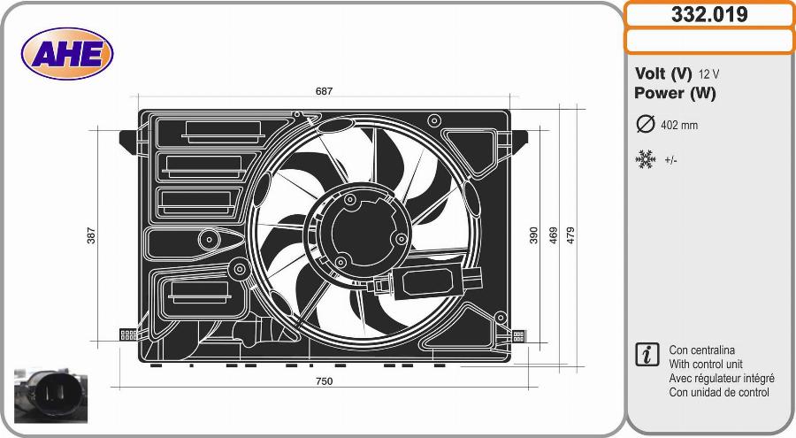 AHE 332.019 - Ventola, Raffreddamento motore autozon.pro