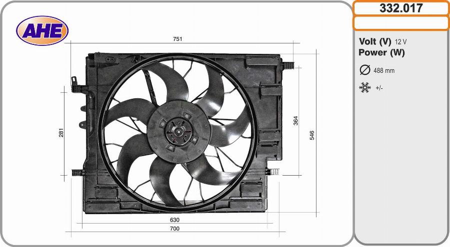 AHE 332.017 - Ventola, Raffreddamento motore autozon.pro