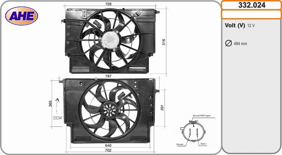 AHE 332.024 - Ventola, Raffreddamento motore autozon.pro