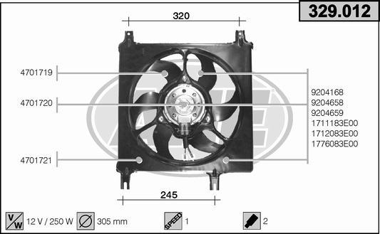 AHE 329.012 - Ventola, Raffreddamento motore autozon.pro