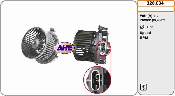 AHE 320.034 - Ventilatore abitacolo autozon.pro