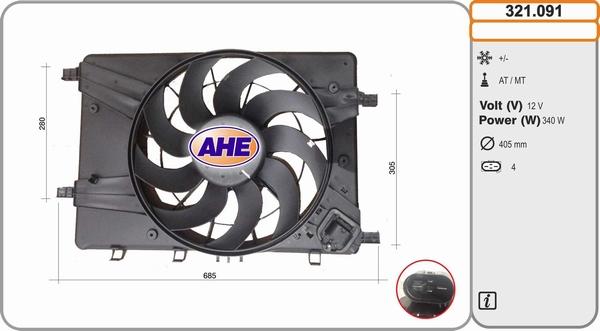 AHE 321.091 - Ventola, Raffreddamento motore autozon.pro