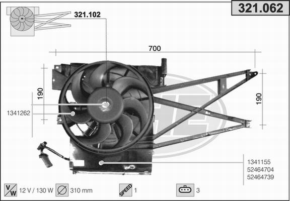 AHE 321.062 - Ventola, Raffreddamento motore autozon.pro