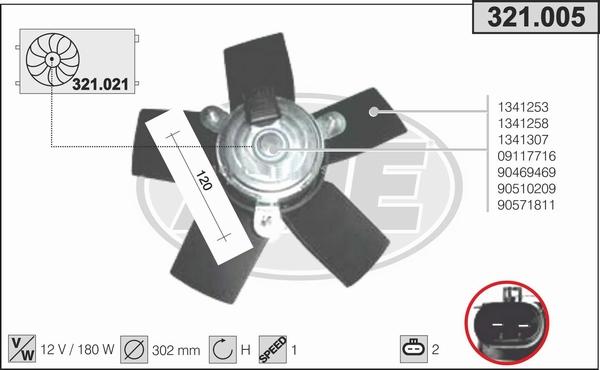 AHE 321.005 - Ventola, Raffreddamento motore autozon.pro