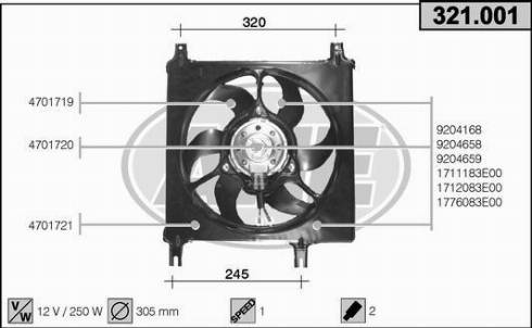 AHE 321.001 - Ventola, Raffreddamento motore autozon.pro