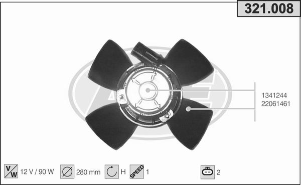 AHE 321.008 - Ventola, Raffreddamento motore autozon.pro