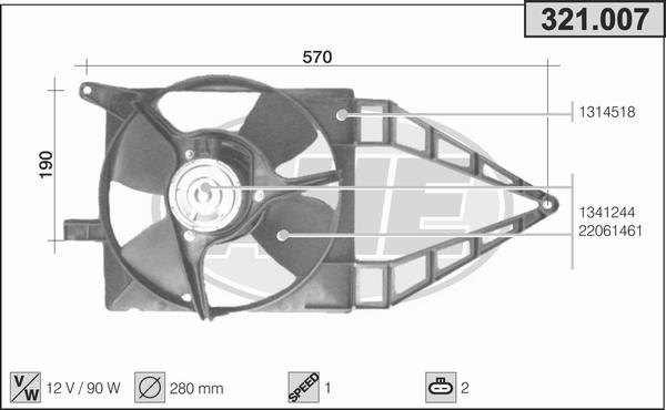 AHE 321.007 - Ventola, Raffreddamento motore autozon.pro