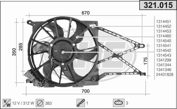 AHE 321.015 - Ventola, Raffreddamento motore autozon.pro