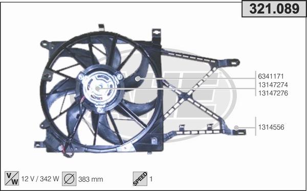 AHE 321.089 - Ventola, Raffreddamento motore autozon.pro