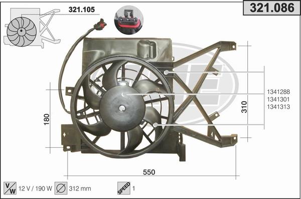 AHE 321.086 - Ventola, Raffreddamento motore autozon.pro