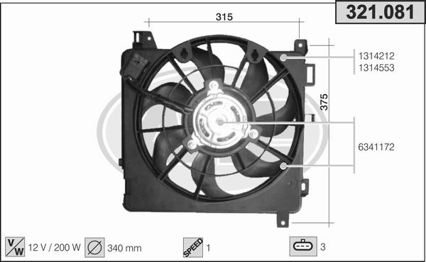 AHE 321.081 - Ventola, Raffreddamento motore autozon.pro