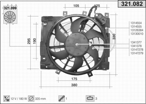 AHE 321.082 - Ventola, Raffreddamento motore autozon.pro