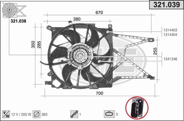 AHE 321.039 - Ventola, Raffreddamento motore autozon.pro