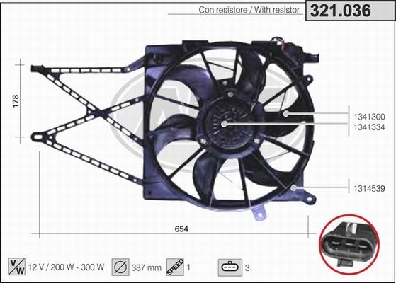 AHE 321.036 - Ventola, Raffreddamento motore autozon.pro