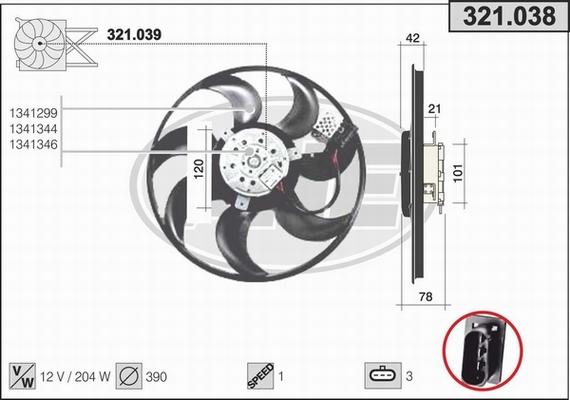 AHE 321.038 - Ventola, Raffreddamento motore autozon.pro