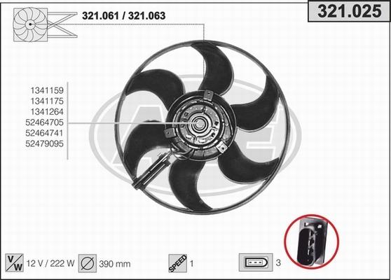 AHE 321.025 - Ventola, Raffreddamento motore autozon.pro