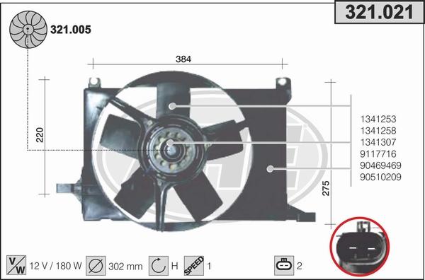 AHE 321.021 - Ventola, Raffreddamento motore autozon.pro