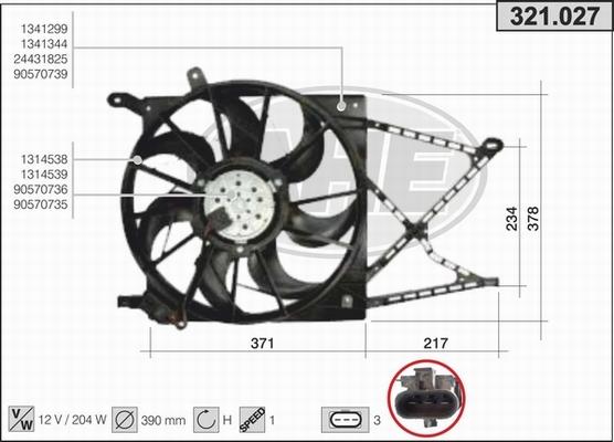 AHE 321.027 - Ventola, Raffreddamento motore autozon.pro