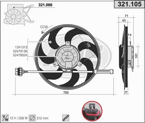 AHE 321.105 - Ventola, Raffreddamento motore autozon.pro