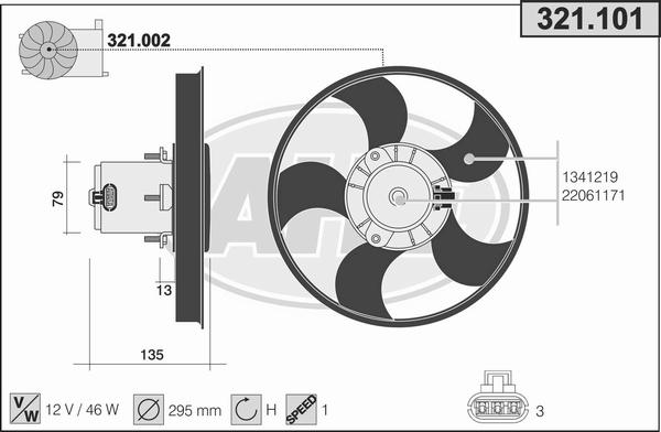 AHE 321.101 - Ventola, Raffreddamento motore autozon.pro