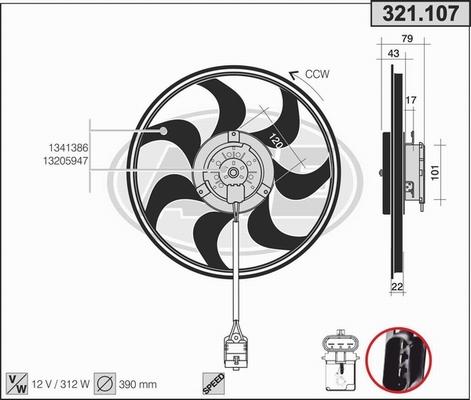 AHE 321.107 - Ventola, Raffreddamento motore autozon.pro