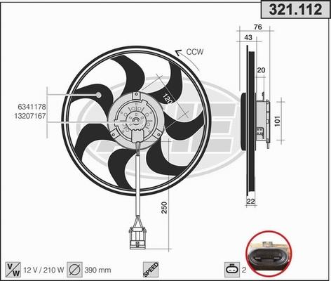 AHE 321.112 - Ventola, Raffreddamento motore autozon.pro