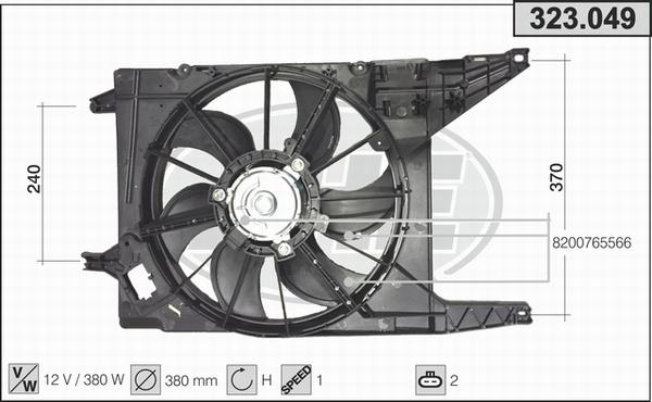 AHE 323.049 - Ventola, Raffreddamento motore autozon.pro