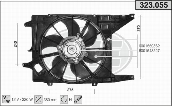 AHE 323.055 - Ventola, Raffreddamento motore autozon.pro