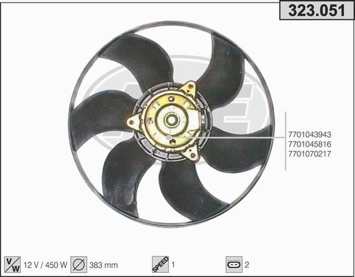 AHE 323.051 - Ventola, Raffreddamento motore autozon.pro