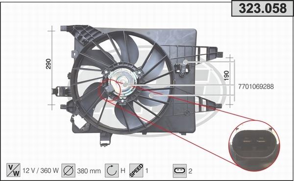 AHE 323.058 - Ventola, Raffreddamento motore autozon.pro