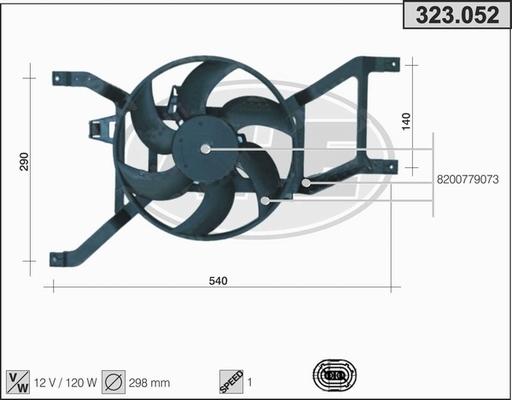 AHE 323.052 - Ventola, Raffreddamento motore autozon.pro