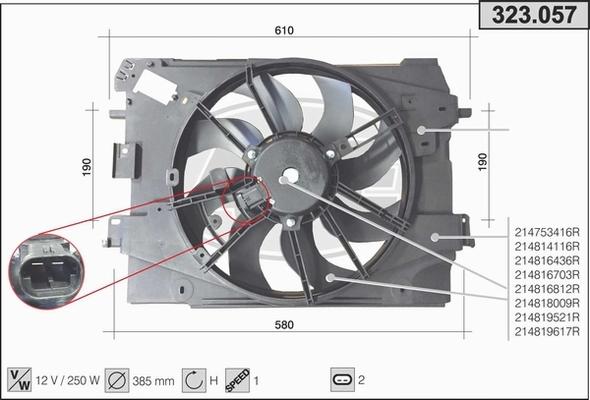 AHE 323.057 - Ventola, Raffreddamento motore autozon.pro