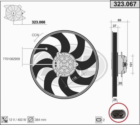 AHE 323.067 - Ventola, Raffreddamento motore autozon.pro