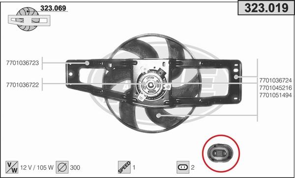 AHE 323.019 - Ventola, Raffreddamento motore autozon.pro